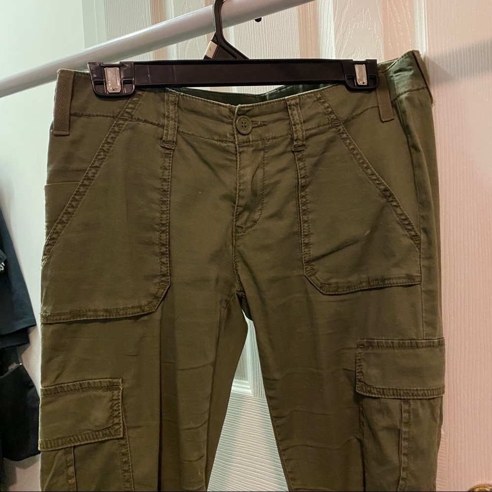 Olive Cargo Skinny Pants